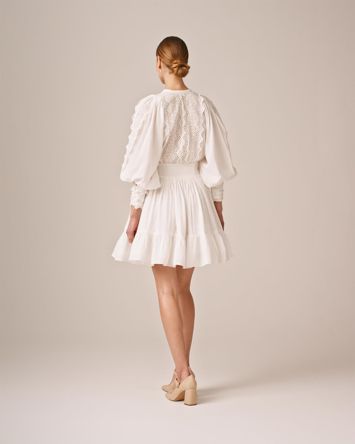 Cotton Slub Mini Dress - Perfect white