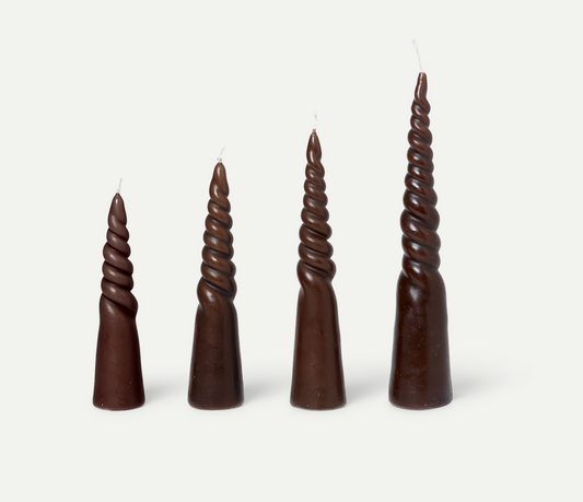 Twisted candles - 4 pk - Brown