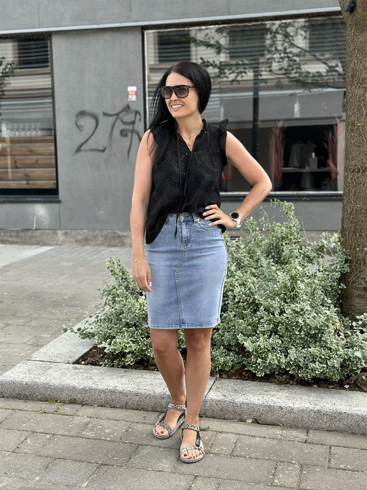 Isabelle skirt knee length - denim