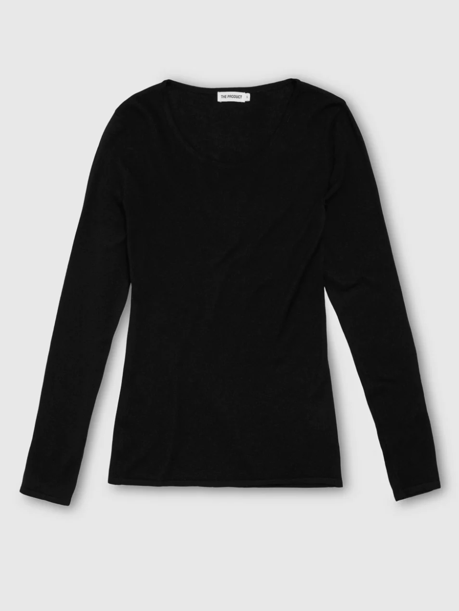 Longsleeve merinoull genser - Black