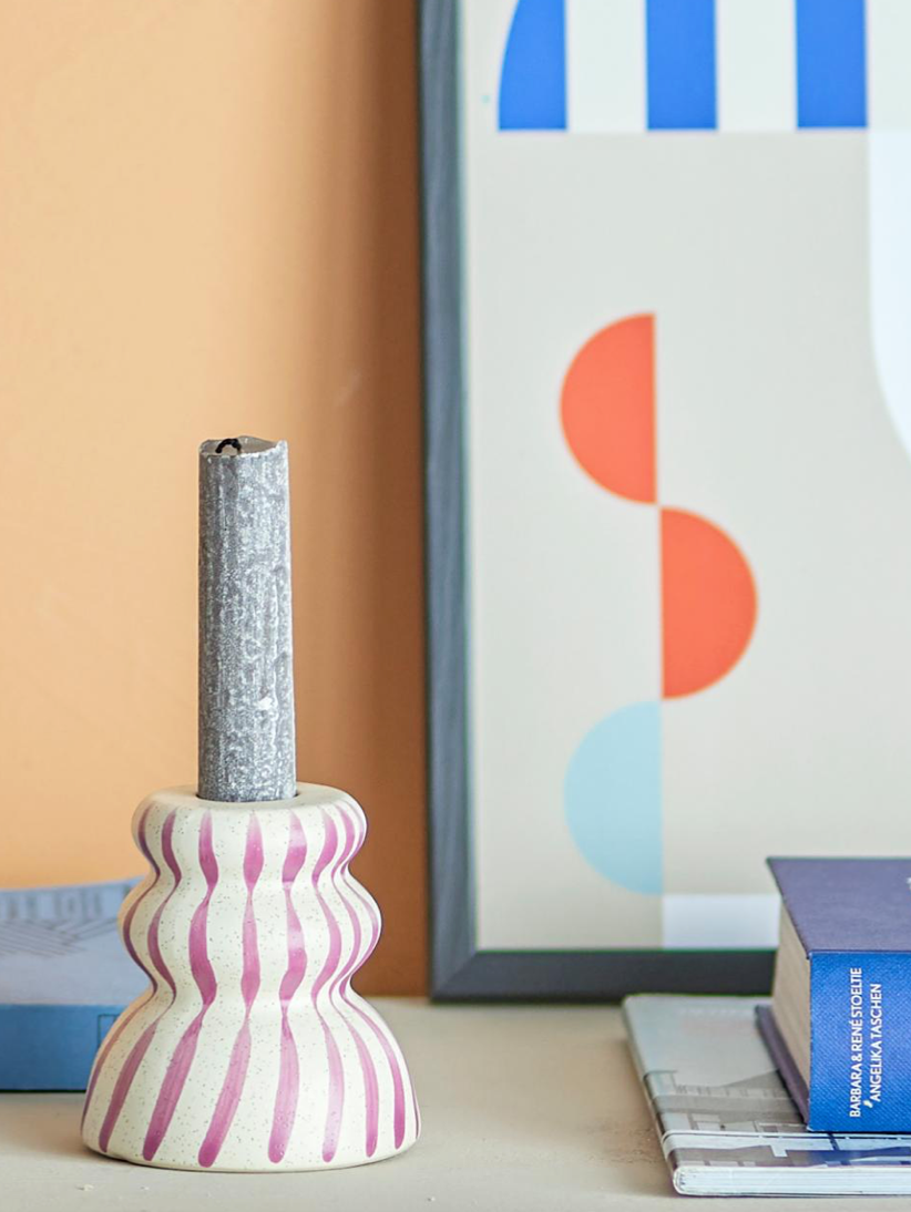 Gabin lysestake - lilla - Stoneware