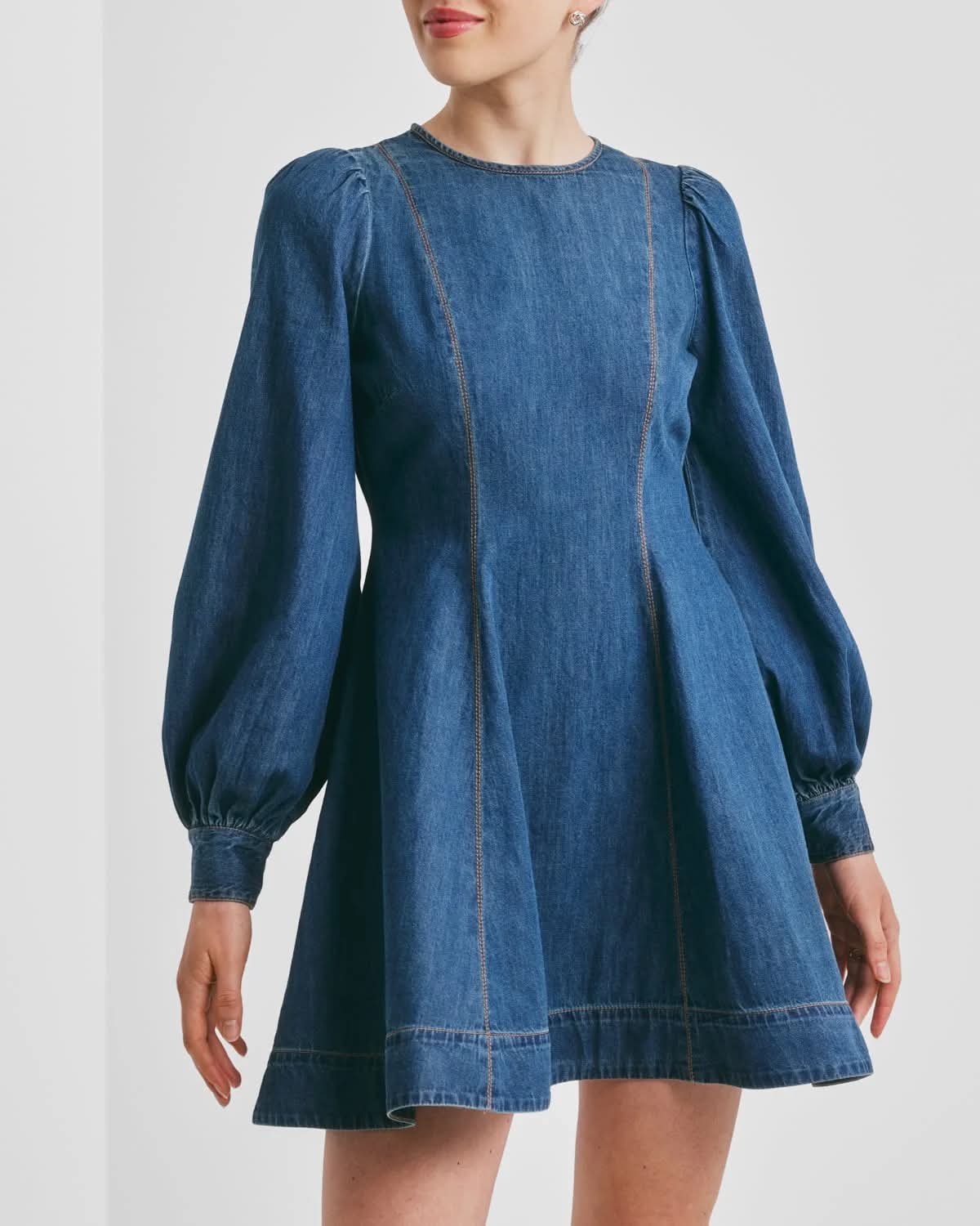 Denim fitted dress