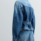 TWO-TONE DENIM RELAXED-FIT JACKET