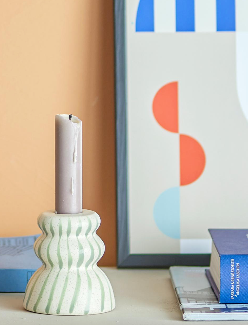 Gabin lysestake - grønn - Stoneware