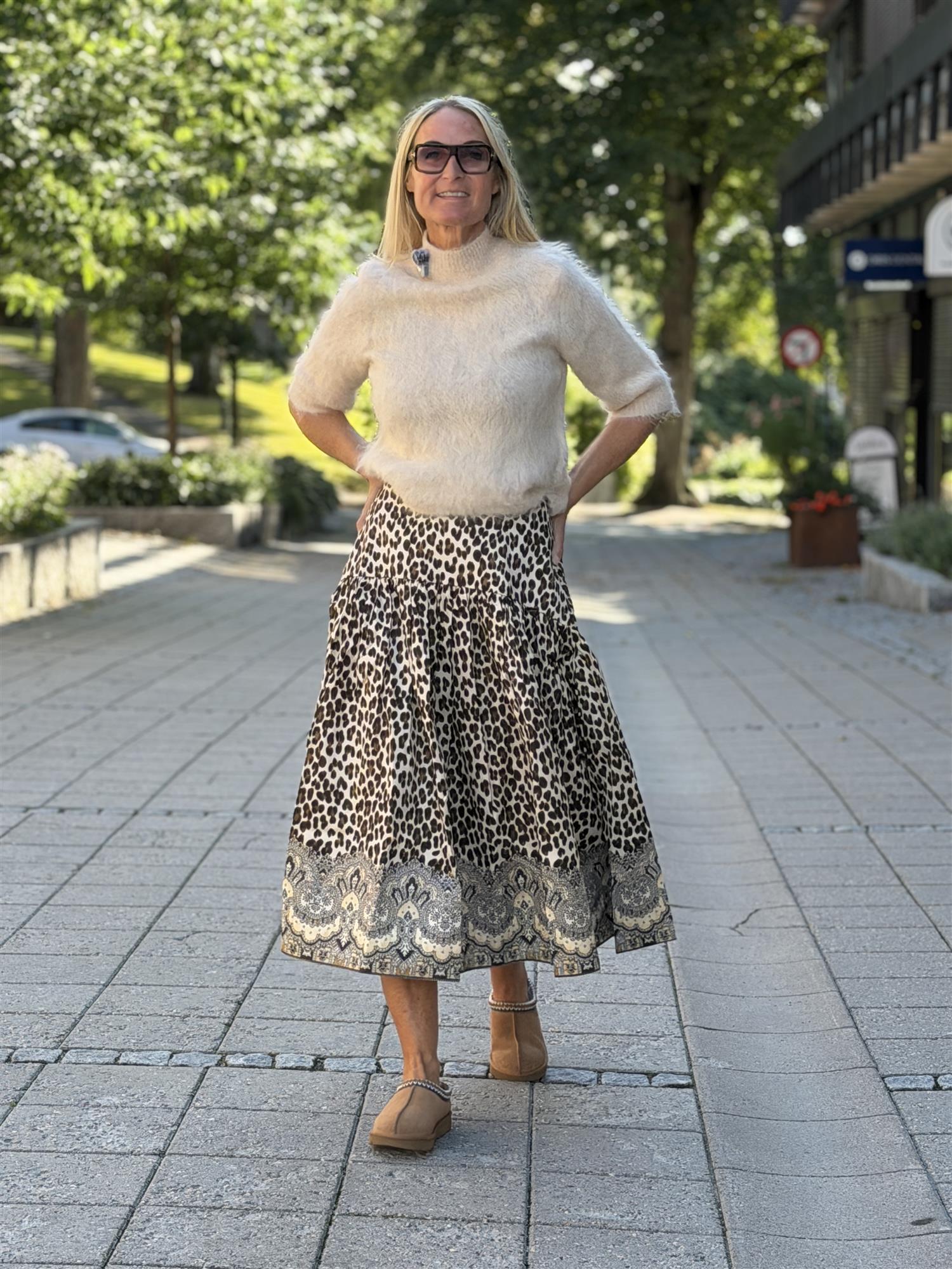 Taffeta Midi Skirt