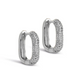 Sparkling square silver hoops - 15 mm