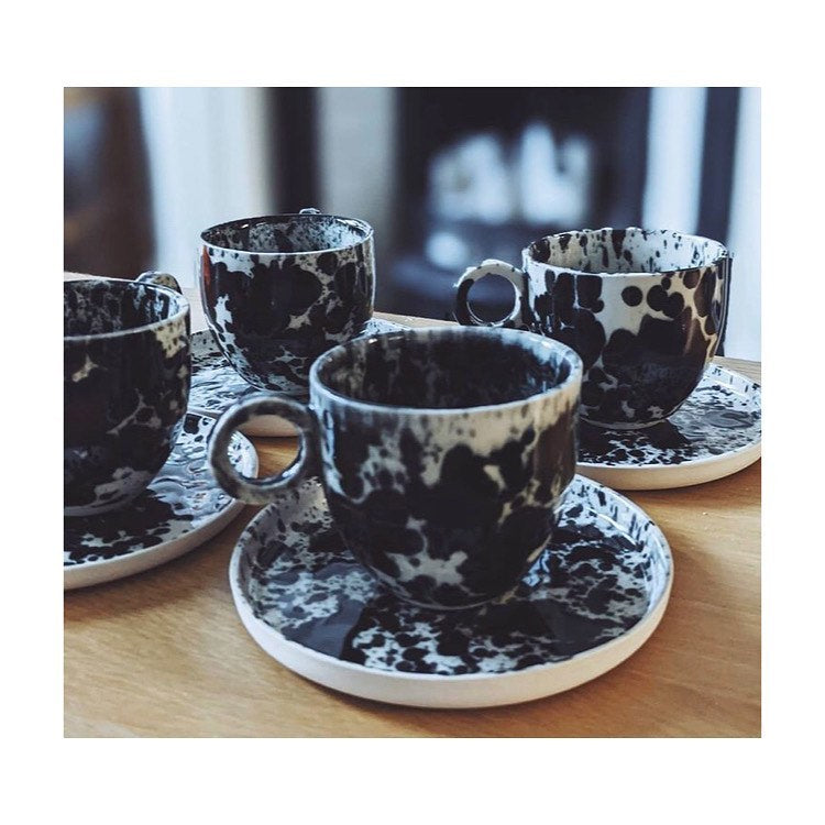 Black Splatter Saucer - Ceramics
