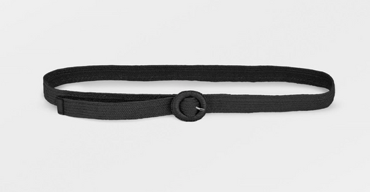 Solid Slim Zia Belt - black