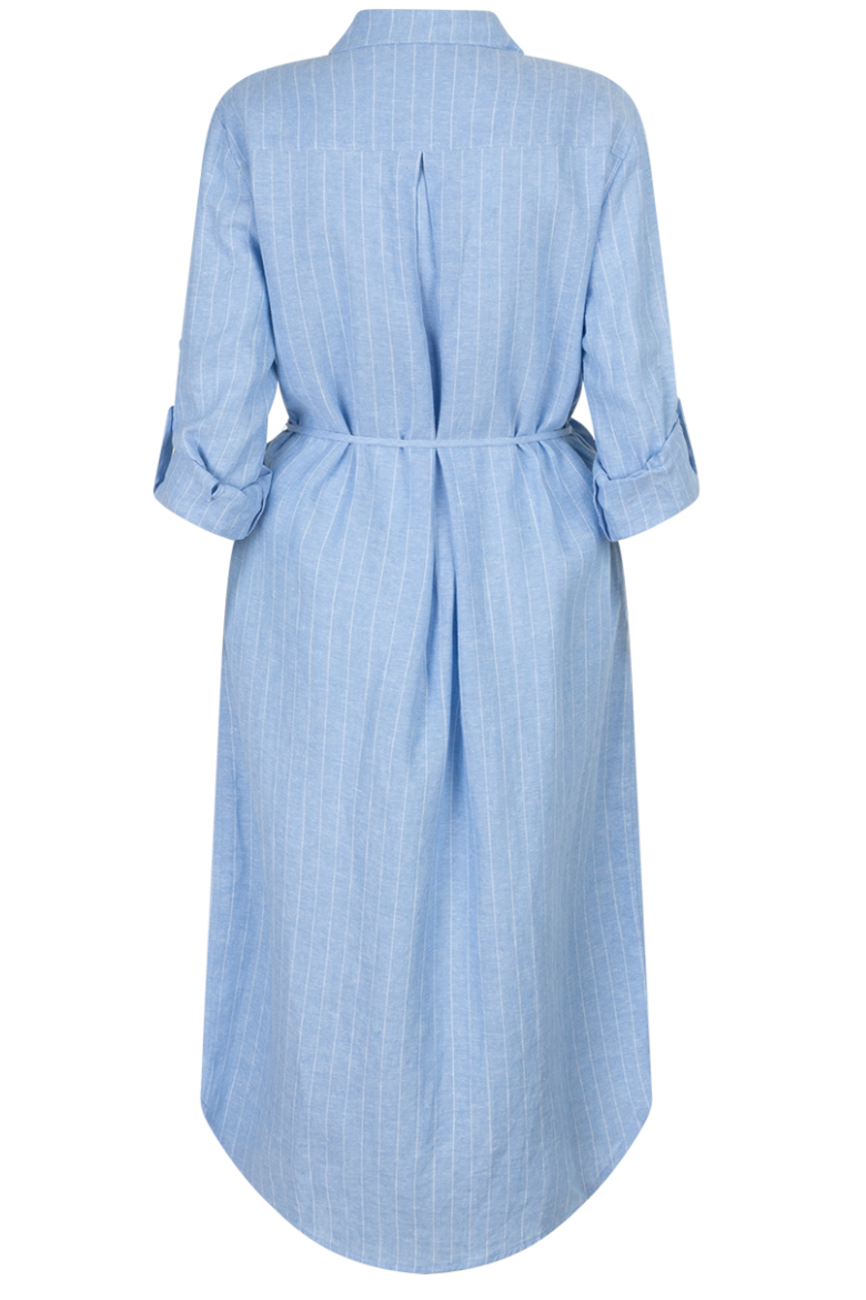 Shirtdress Linen/Visco Pinstripe