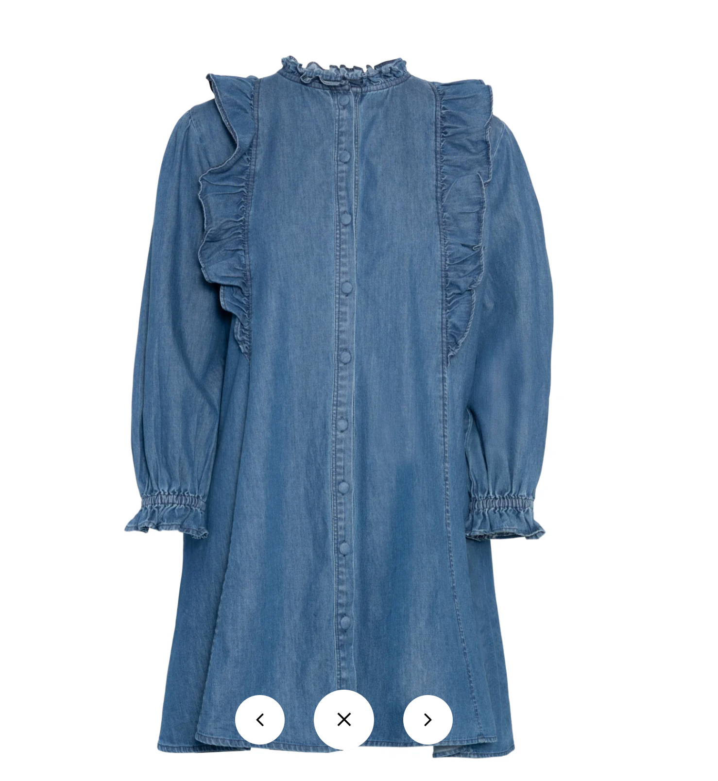 Denim dress ruffle
