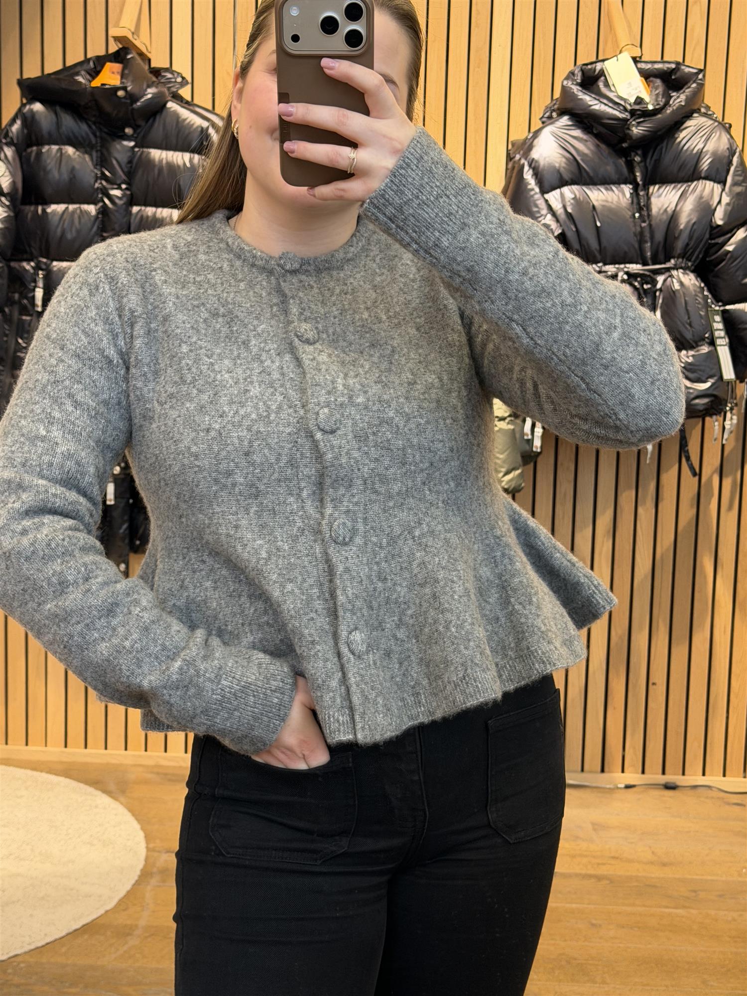 Hiva Peplum Knit Cardigan