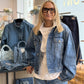 TWO-TONE DENIM RELAXED-FIT JACKET