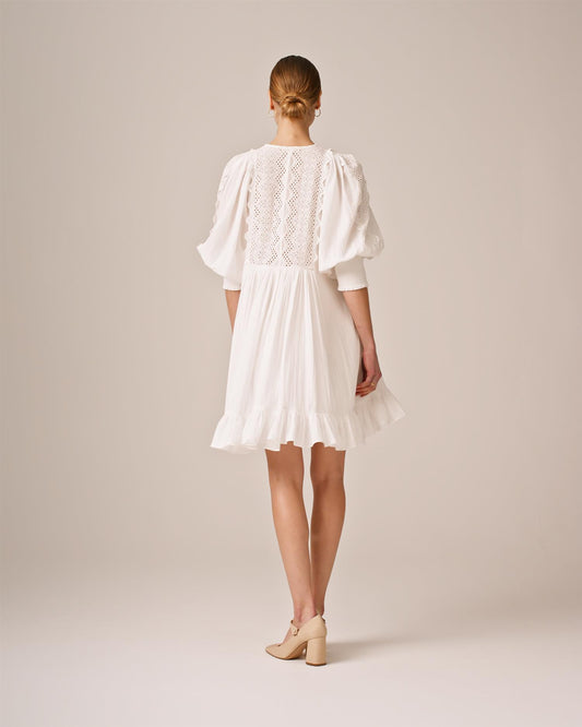 Cotton Slub Shift Dress - Perfect white