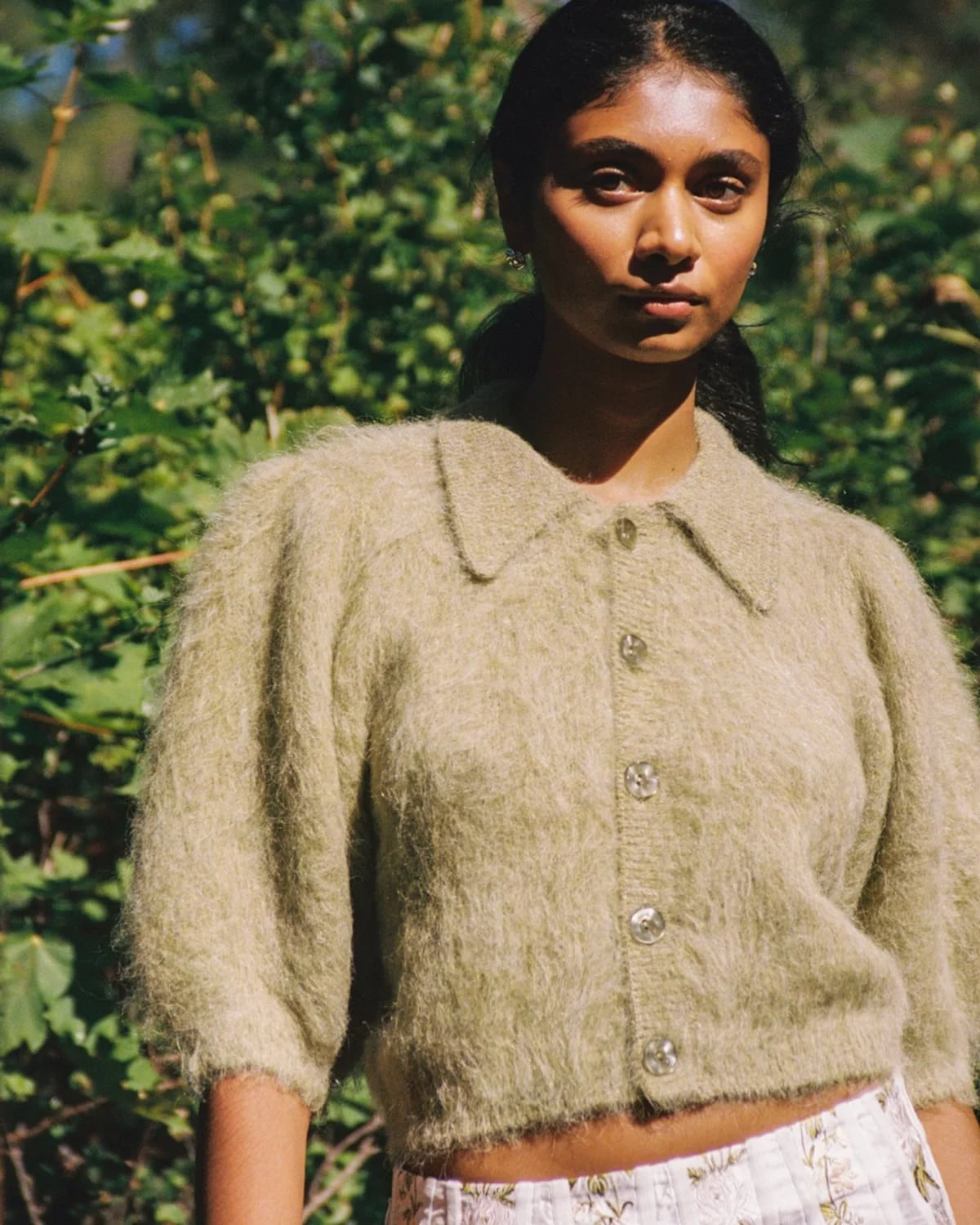 Hairy knit Puffed Jacket