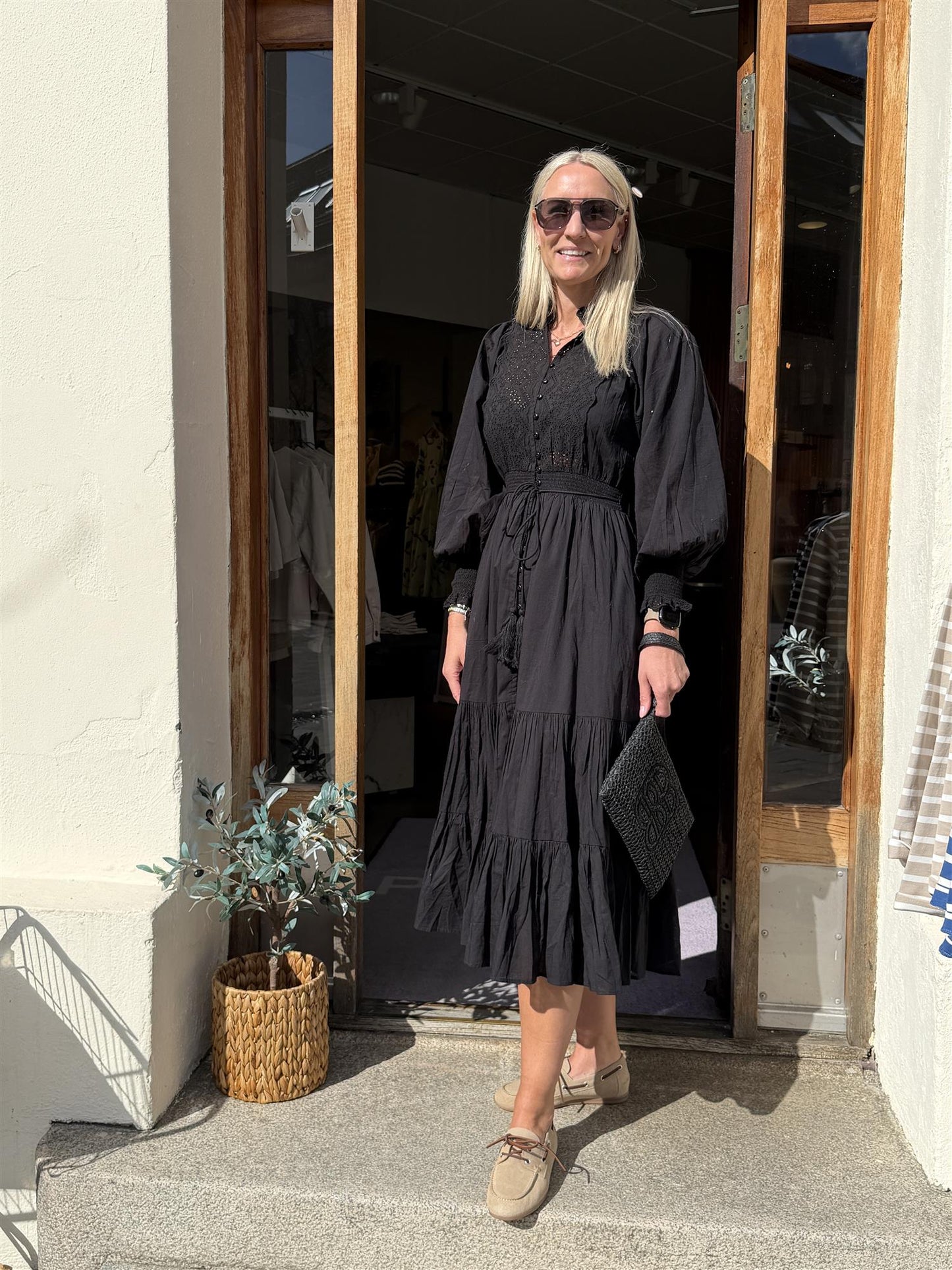 Cotton Slub Midi Dress