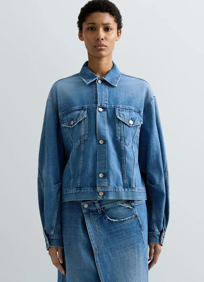 TWO-TONE DENIM RELAXED-FIT JACKET