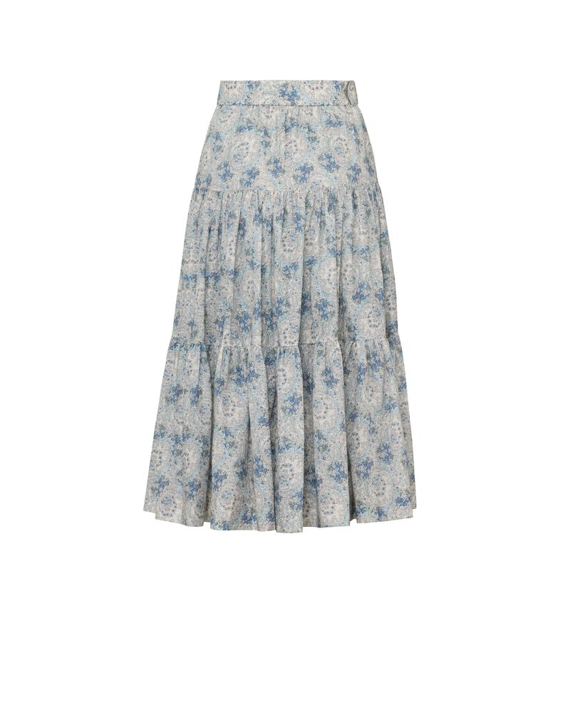 Cotton Slub Midi Skirt