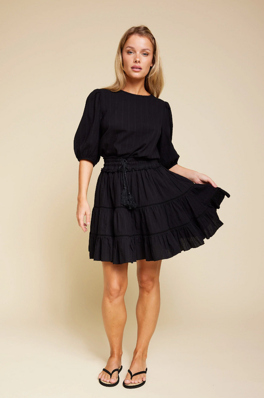 Hutton solid skirt - black