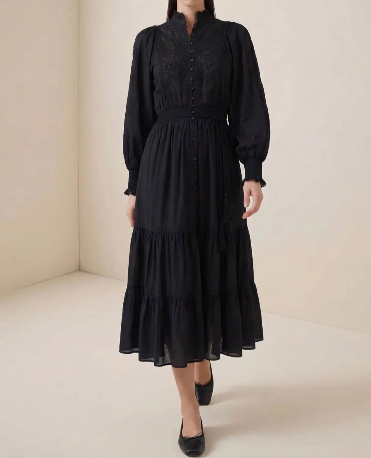 Cotton Slub Midi Dress
