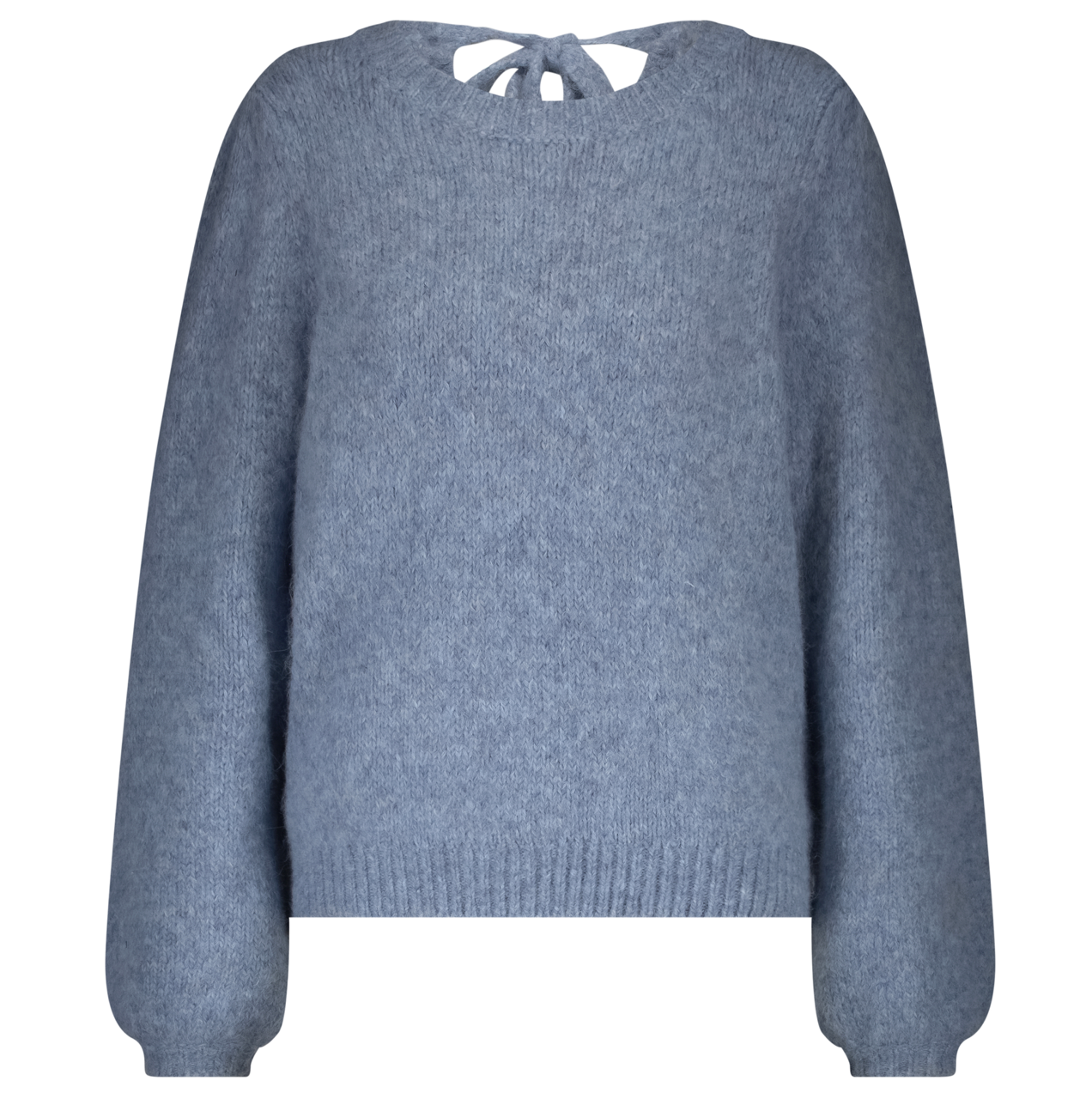 Knitted sweater with knot