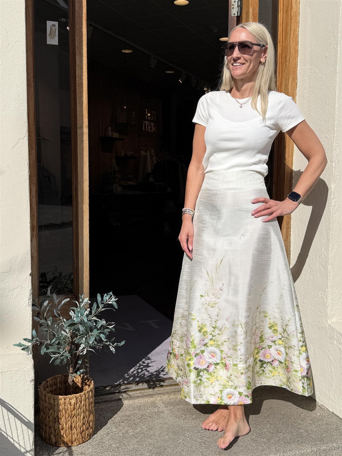Taffeta Maxi Skirt