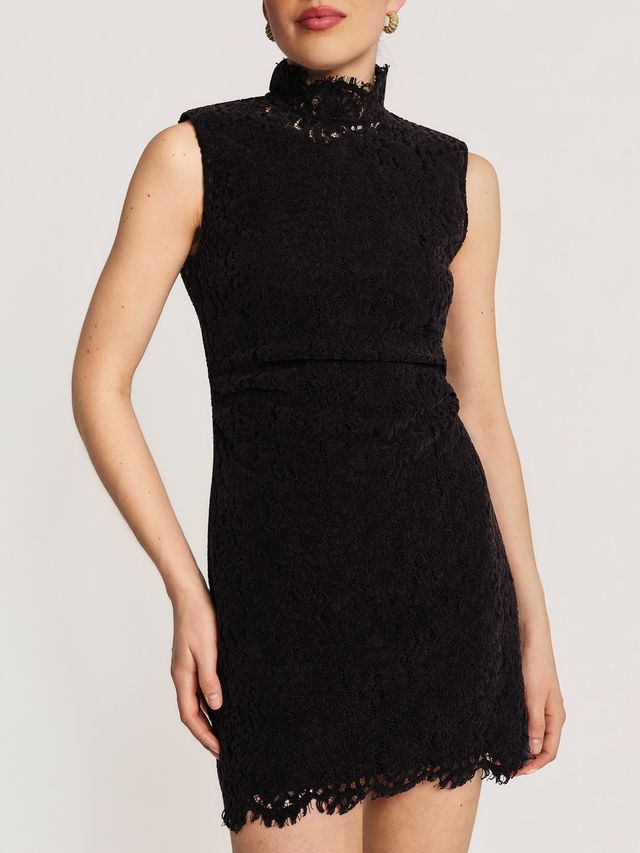Lace Velvet Mini Dress
