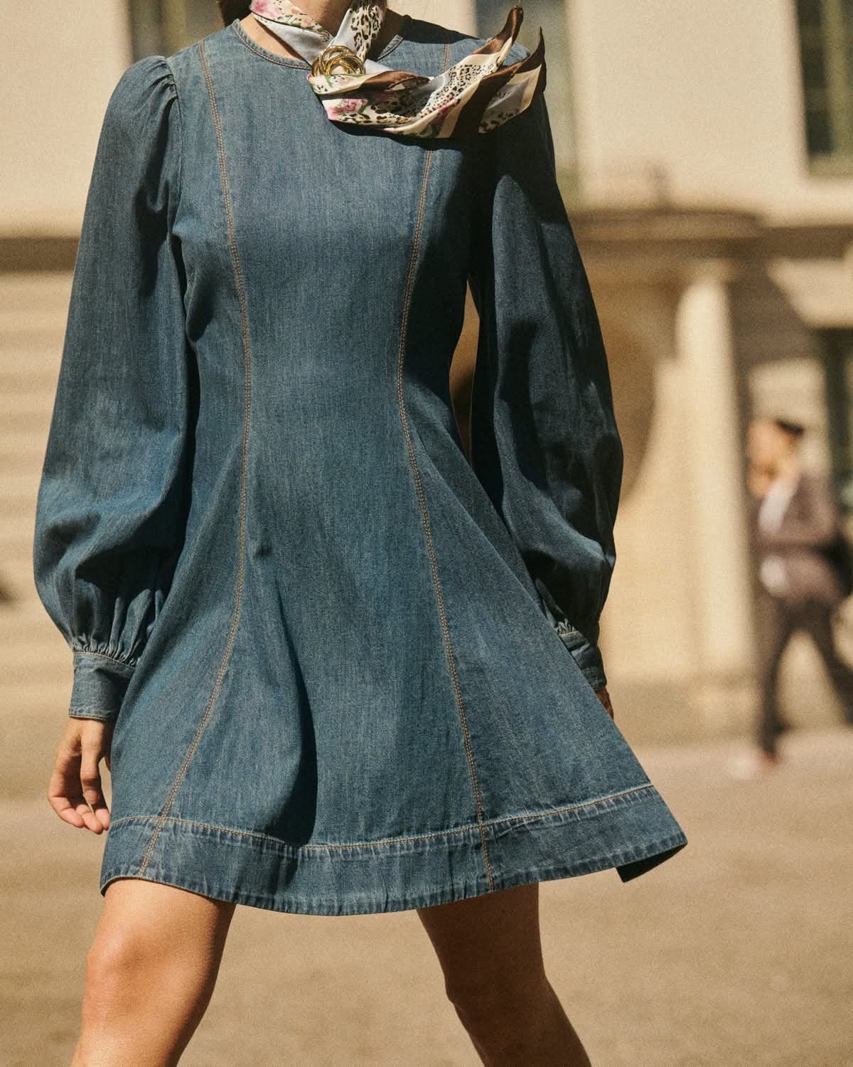 Denim fitted dress
