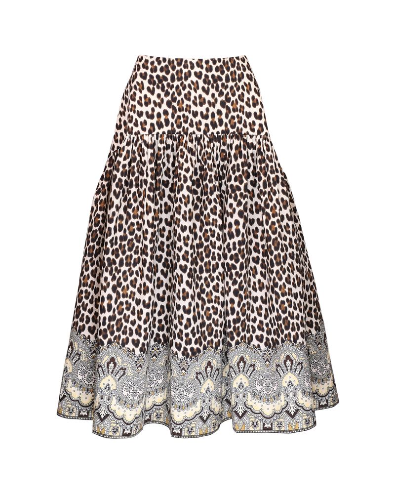 Taffeta Midi Skirt