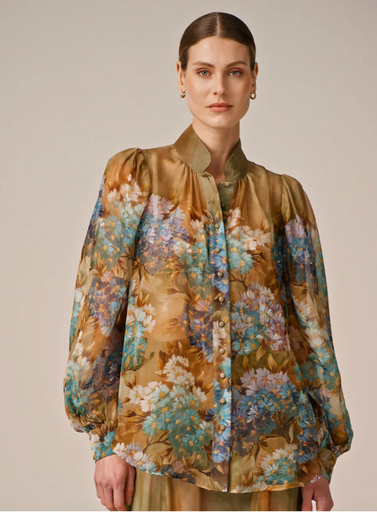 Organza Blouse - forest flower