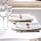 Hvite - red stripe - servietter Paviot