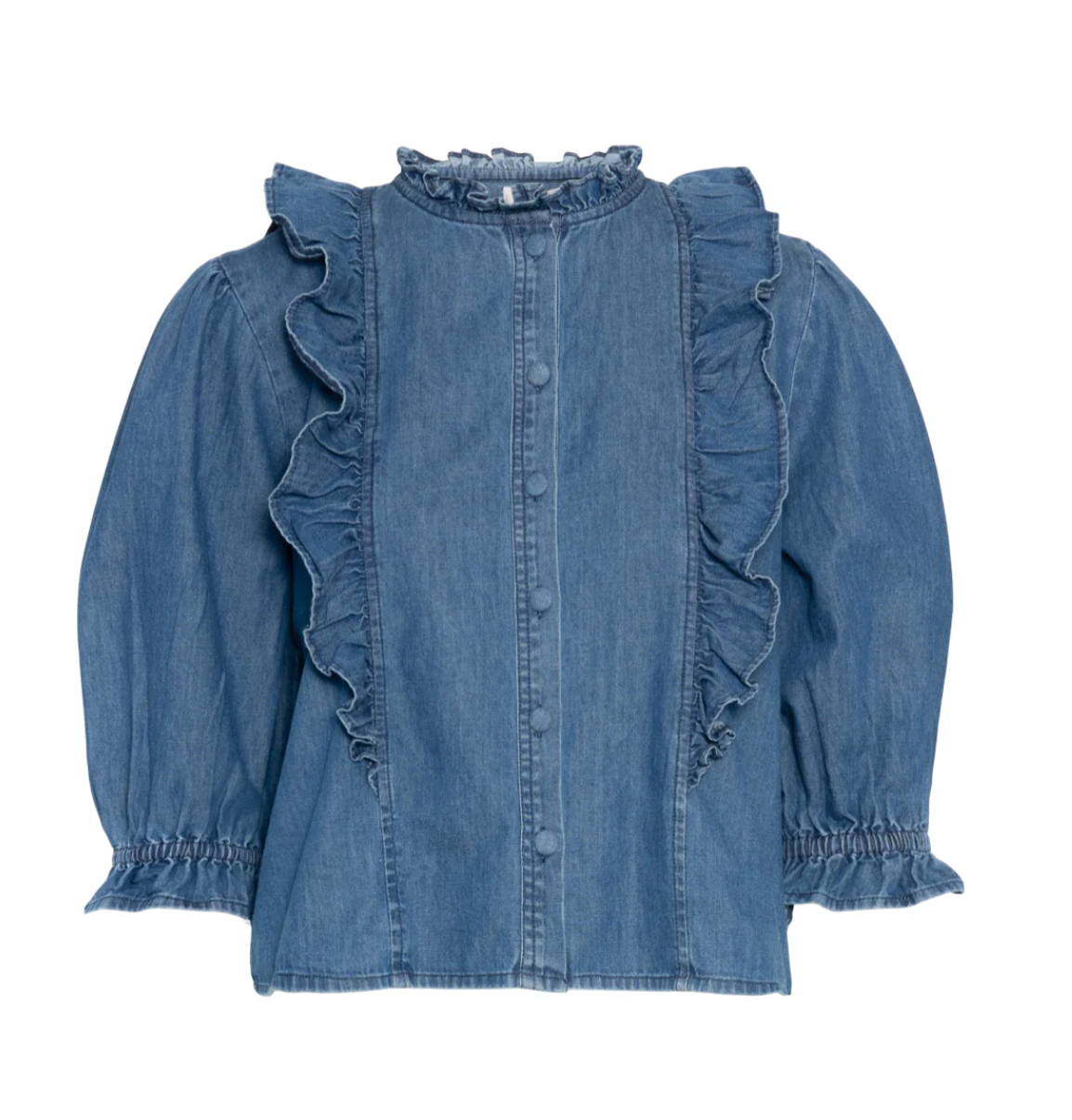 Denim top ruffle
