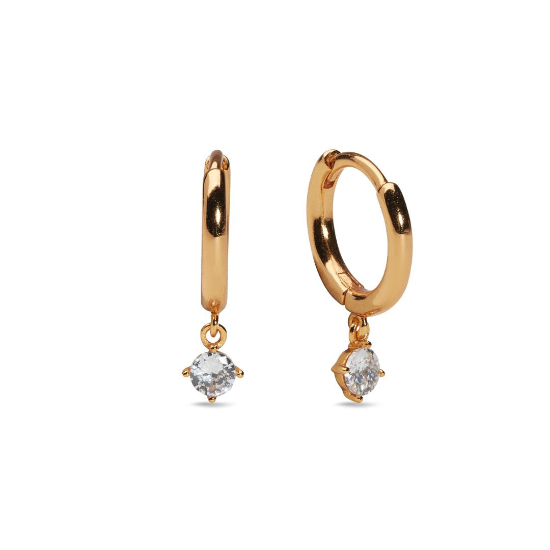 Petite sparkling hoops earings