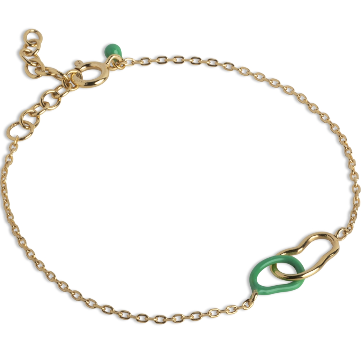 Bracelet Organic Double circle - green