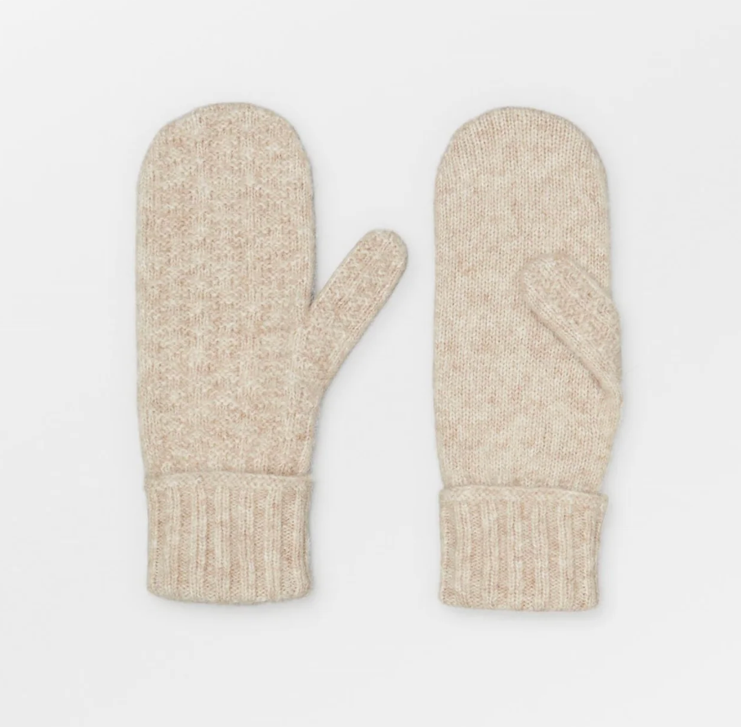 Cable Mittens - Birch white