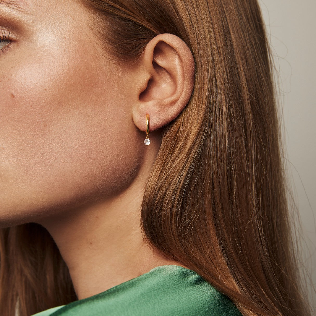 Petite sparkling hoops earings