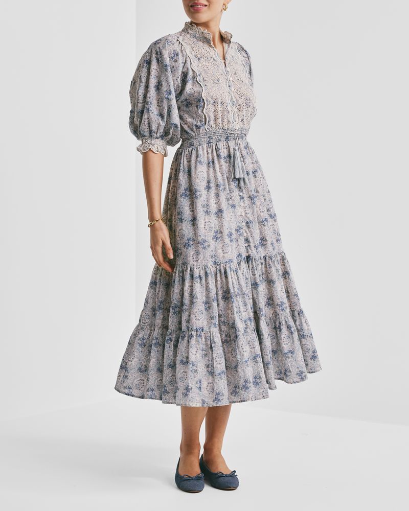 Cotton Slub Midi Dress