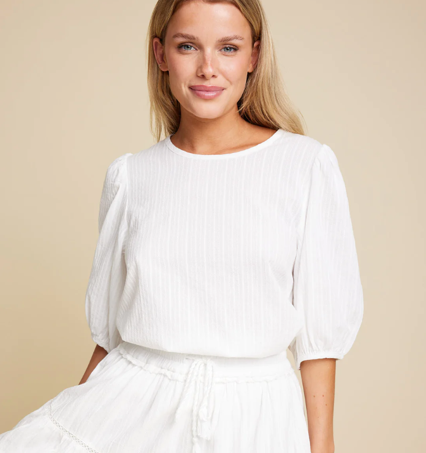 Isabel solid top - white