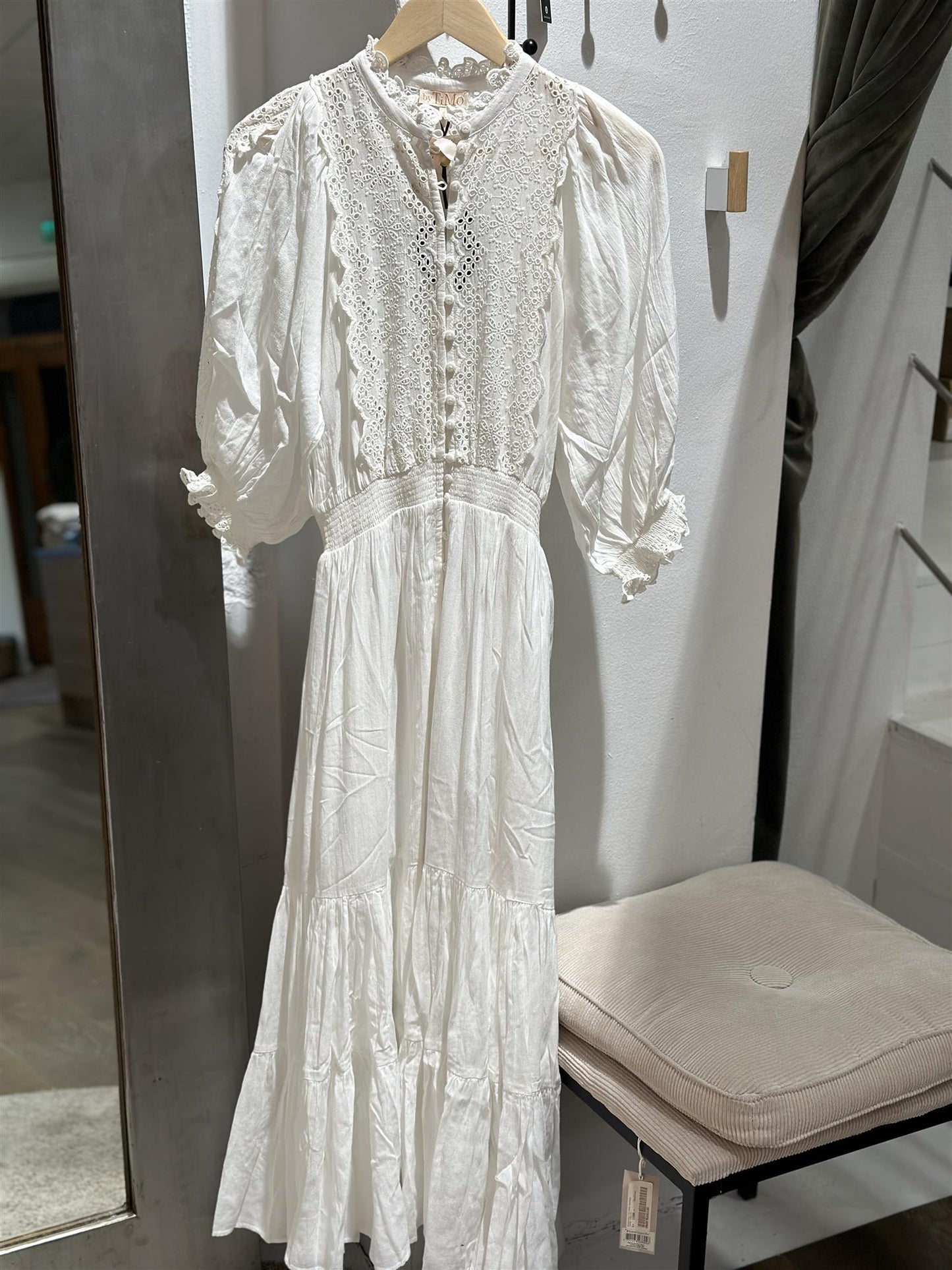 Cotton Slub midi dress - Perfect white