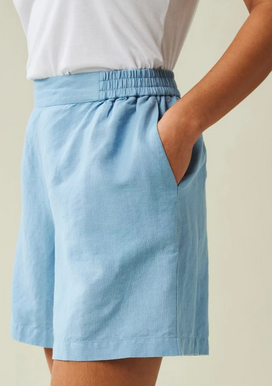 Ruby Linen blend shorts - blue