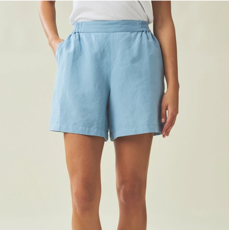 Ruby Linen blend shorts - blue