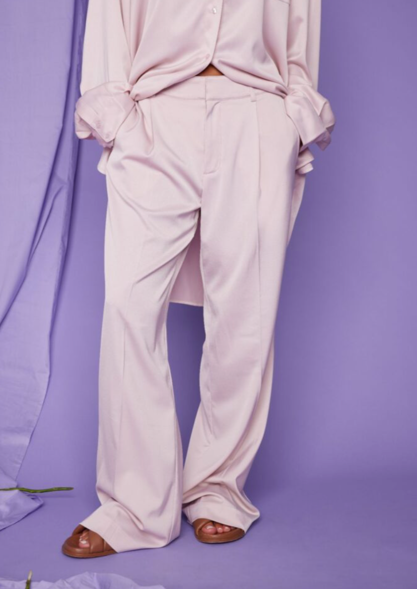 Moon satin trousers - pink