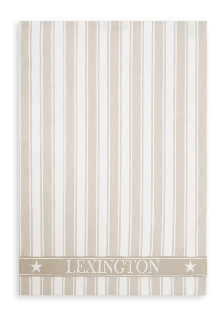 Kjøkkenhåndkle Cotton Twill  - Beige/White