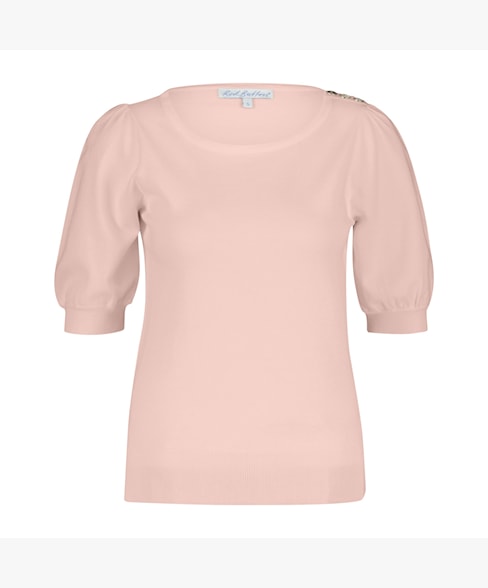 Sweet fine knit t-shirt - soft pink